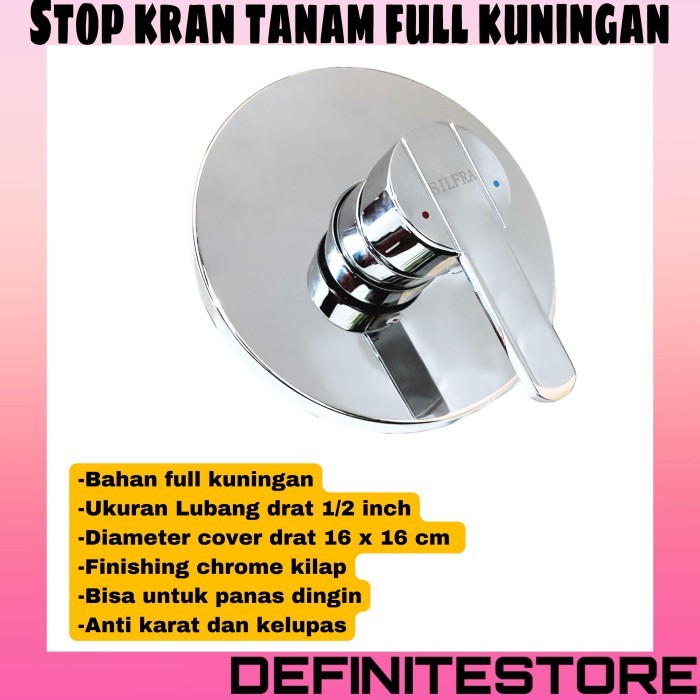 Stop Kran Panas Dingin Tanam 1/2 Inch Kran Keran Wall Shower Head Kloset Kran Keran Air Sambungan