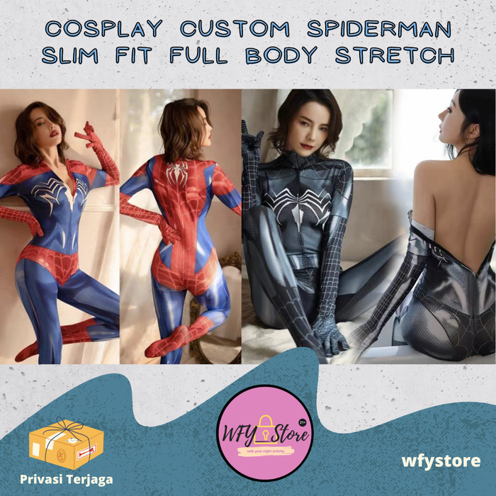 Sexy Cosplay Kostum Spiderman Slim Fit Full Body Stretch Lingerie