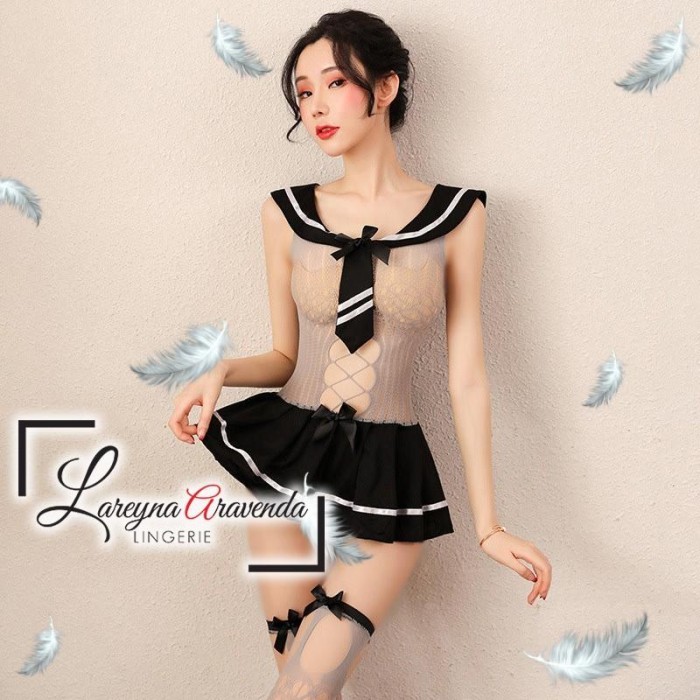 Baju Dinas Istri Sexy Body Stocking + Cd+ Stoking Costume Japan School