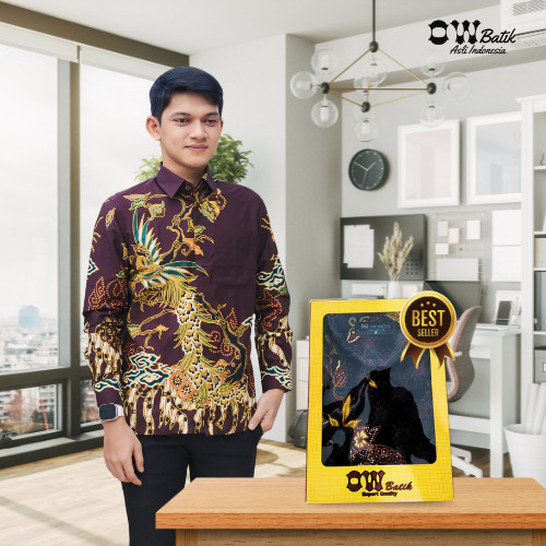 OW BATIK PRIA  - BATIK PRIA LENGAN PANJANG - OW BATIK 012 PREMIUM - BATIK FORMAL PRIA-