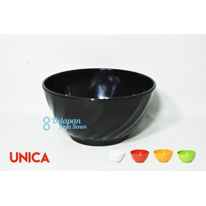 ```````] Mangkok Unica Melamin Nasi Mangkok Hitam Ramen Mie Jepang Bento M9060