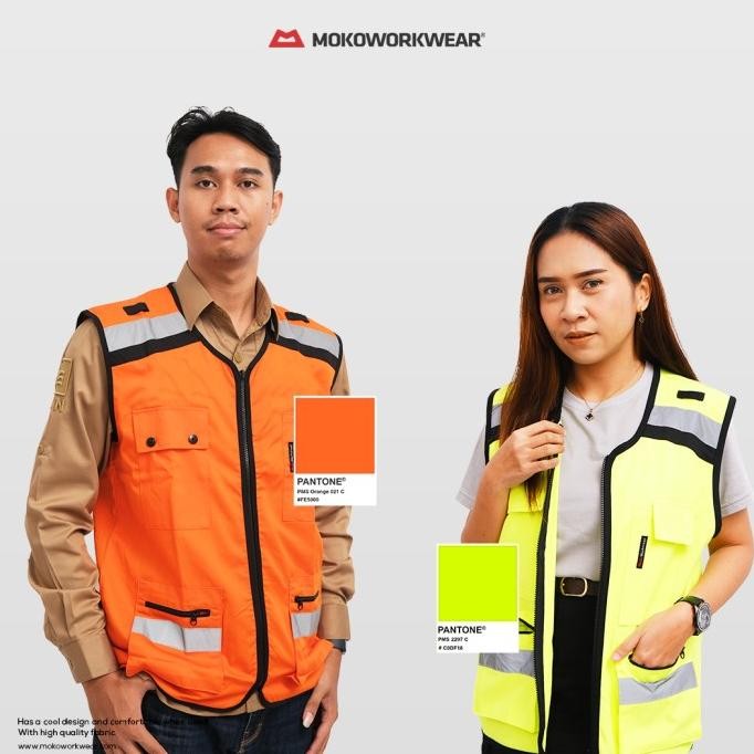 Terlaris Mokoworkwear - Vest Safety Rompi Safety K3 Proyek Ready Stok