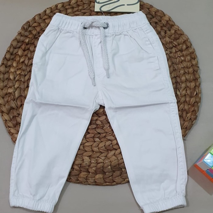 Celana joger anak laki laki import wrn Putih umur 3 - 8 Tahun.