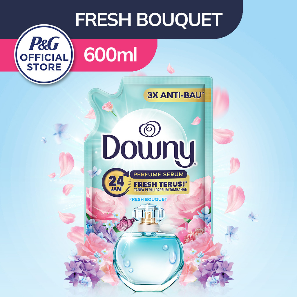 Downy Pelembut dan Pewangi Pakaian Konsentrat Premium Parfum Fresh Bouquet 600ml