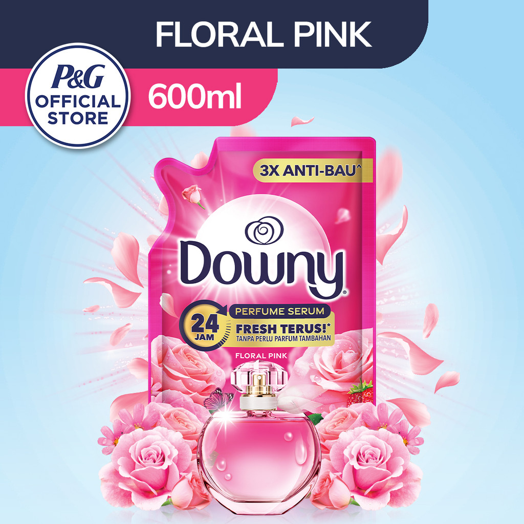 Downy Pelembut dan Pewangi Pakaian Konsentrat Floral Pink 600ml