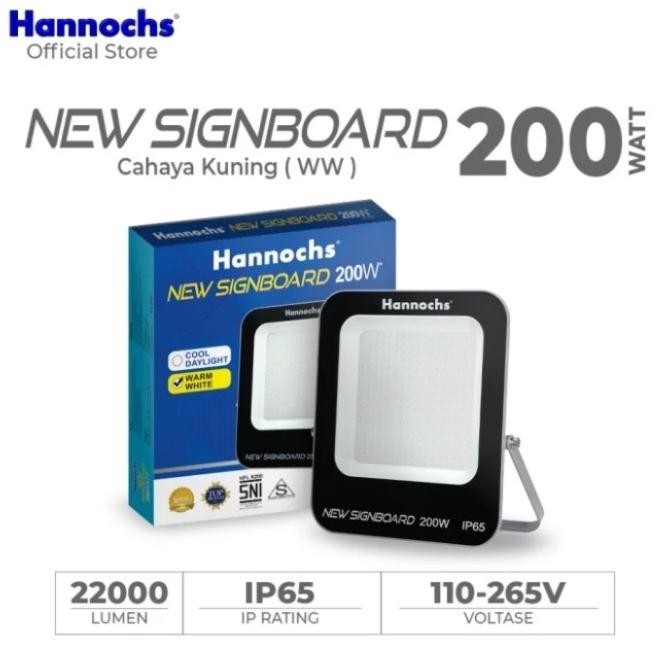 Hannochs Lampu Sorot LED Floodlight Signboard 200 Watt - Cahaya Kuning