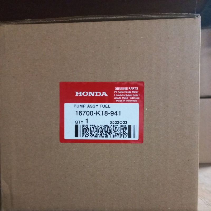 16700K18941 – PUMP ASSY FUEL, POMPA BENSIN, FUEL PUMP VERZA 150 ORI AHM