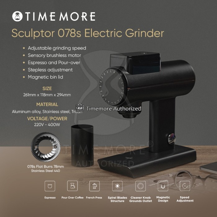 STOK TERBATAS Timemore Sculptor 078s Electric Coffee Grinder - Alat Giling Kopi Sculptor 078s