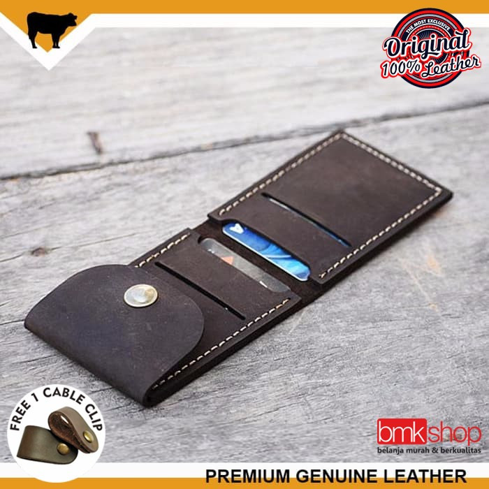 

Dompet kartu kulit sapi 100% asli genuine leather card holder