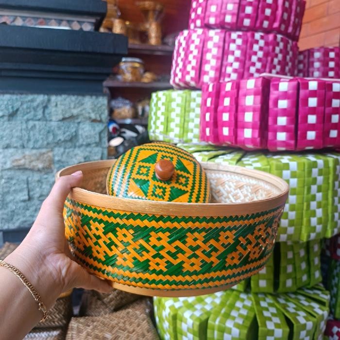 terbaru  bokor bambu 32cm bokor kondangan bokor banten ready