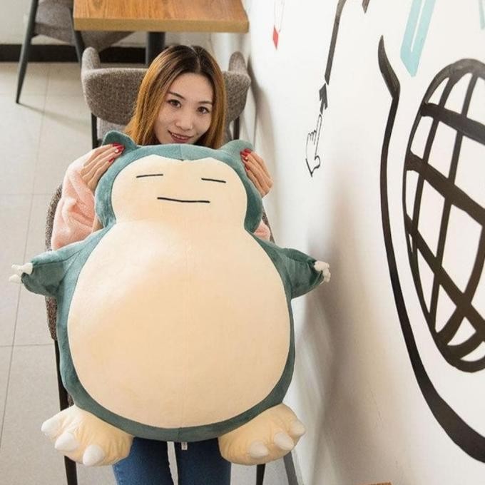 Terlaris Boneka Pokemon Boneka Snorlax Boneka Pikachu Snorlax Jumbo 80Cm Boneka Ready Stok