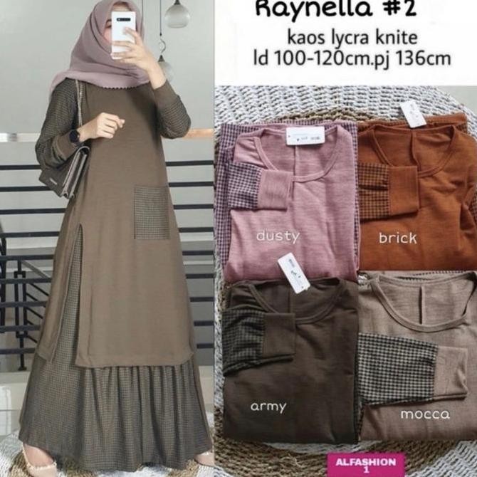 Ready Gamis Rajut Kombinasi Kotak 0140 / Gamis / Baju / Gamis Muslim / Pakaian Kekinian / Baju Impor