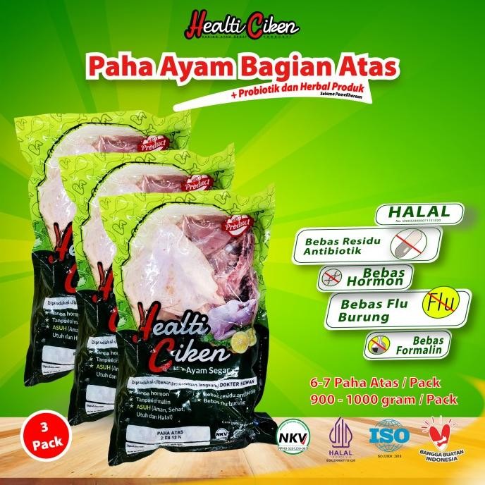 

READY PAHA ATAS AYAM + PROBIOTIK HEALTI CIKEN 2.8-3 KG / 3 PACK