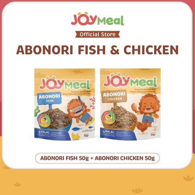 

READY [BUNDLE 2 PCS] JOYMEAL ABONORI FISH & CHICKEN ORIGINAL @50GR - MPASI CEMILAN BAYI & ANAK | PERPADUAN ABON NORI DENGAN IKAN SALMON & TUNA DAN DAGING AYAM