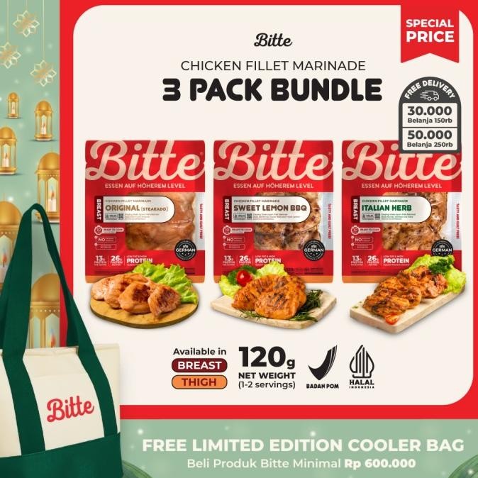

READY 3 PACK BUNDLE CHICKEN FILLET MARINADE / AYAM MARINASI 120G - BITTE