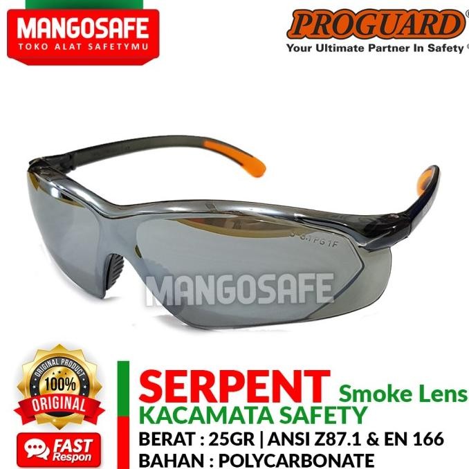 Proguard Serpent Safety Glass Sport Smoke Lens Kacamata Hitam Gelap