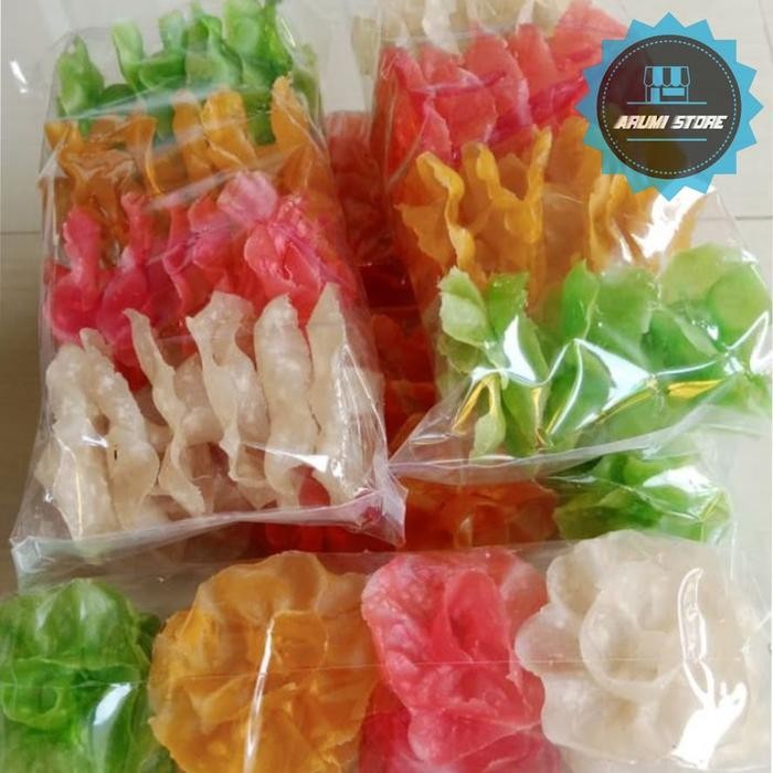 

BERGARANSI kerupuk dapros mentah isi 50 40 & 30pcs/ Keripik parered tidak Pedas atau Manis harga