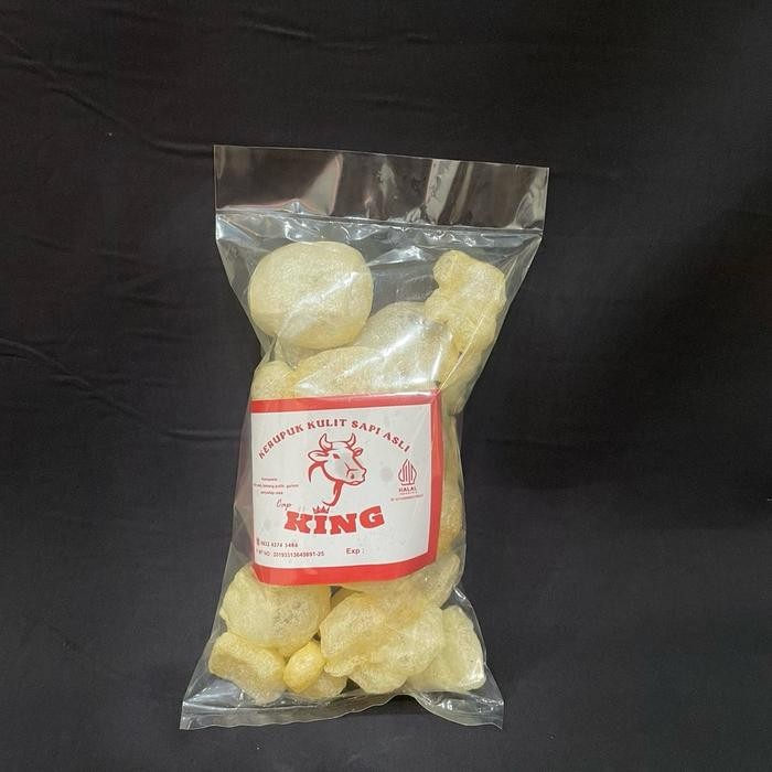

TERBARU Kerupuk rambak kulit sapi asli cap KING Asli SOLO Camilan Asin Food Snack Pedas Cemilan