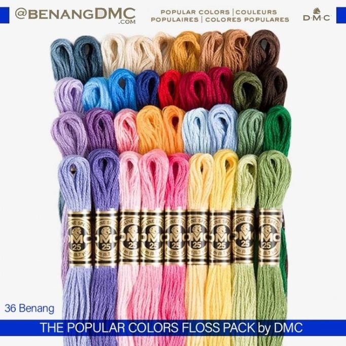 

[DISKON] Set Benang Sulam Katun DMC Art 117 Popular Color Pack 36 pc
