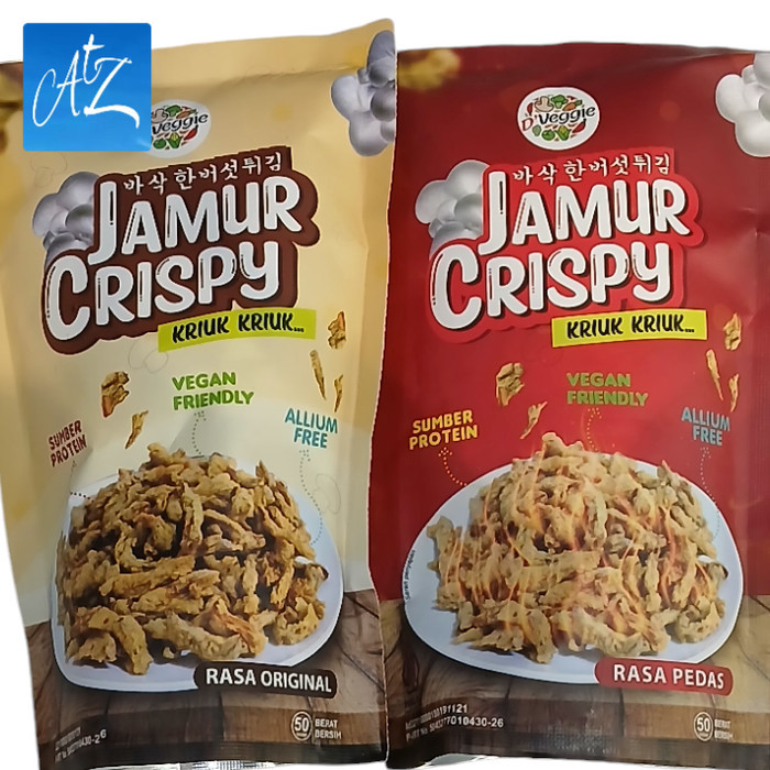 

SPECIAL Cemilan snek makanan ringan vegan vegetarian rasa asli kari pedas halal MUI D'Veggie JAMUR