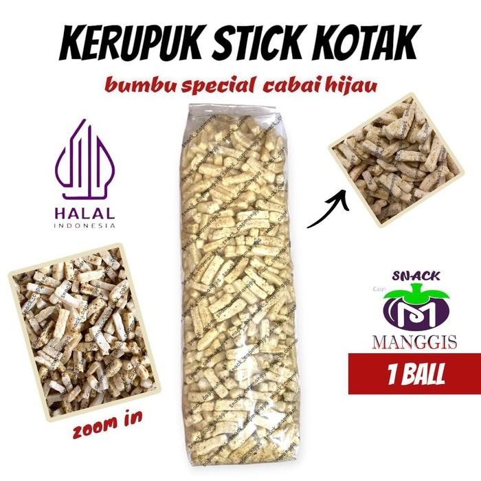 

HEMAT PILLOW SNACK MANGGISRAYA / KERUPUK STIK KOTAK BUMBU PEDAS SPECIAL CABAI HIJAU 1 BALL / SNACK