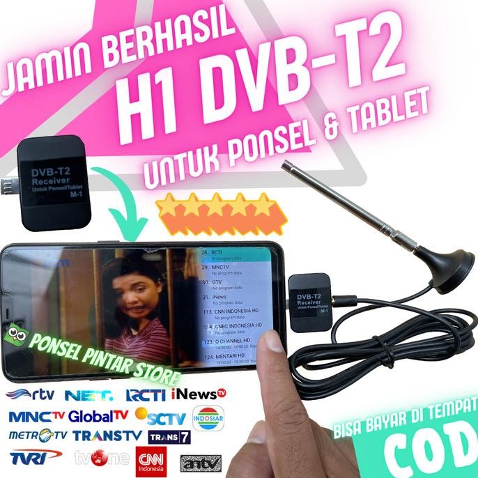CO H1 DVB-T2 NONTON TV DIGITAL DI HP PONSEL SMARTPHONE/TABLET OFFLINE