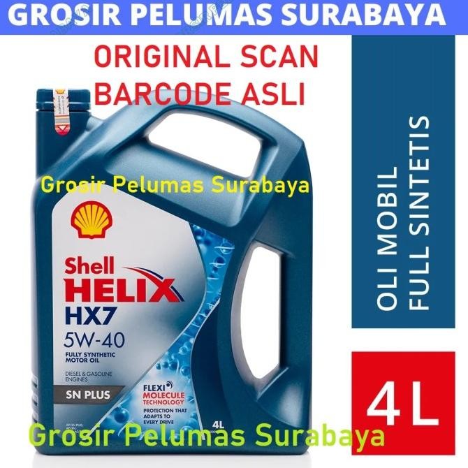 Oli Mesin Bensin Diesel Original Barcode Scan Shell Helix Hx7 Plus