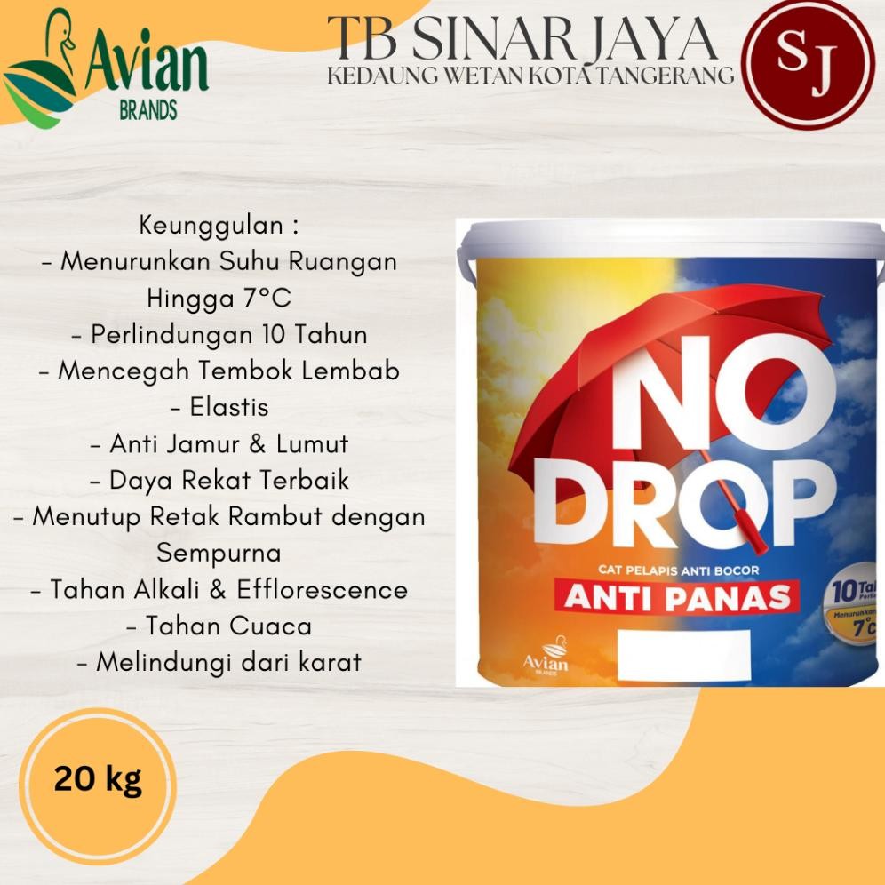 Limited! Cat Nodrop Anti Panas 20 KG Cat Pelapis Anti Bocor dan Anti Panas 10 TAHUN / Nodrop Anti Pa