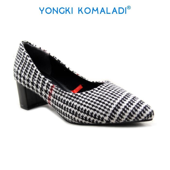 [ Original ] Yongki Komaladi Pantofel Ol-Ysl1112-22 Ladies Hitam Merah Heels Shoes Wanita