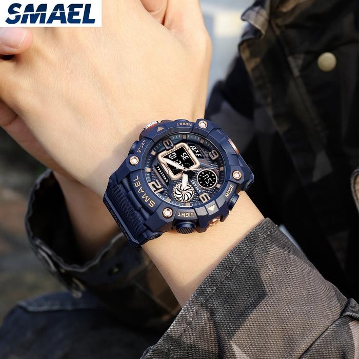 Jam Tangan Sport Analog Digital Pria Wanita Merk Smael 8055