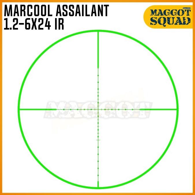 Terlaris Teleskop Buntung Marcool Assailant 1.2-6X24 E Ready Stok