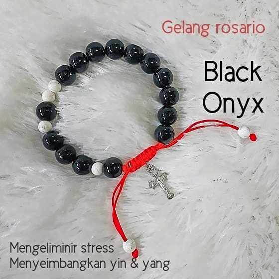 

GELANG ROSARIO ONYX MAGNECITE TALI - 10MM
