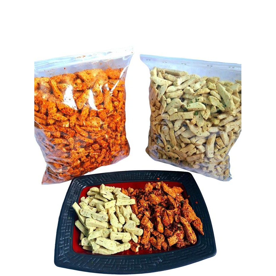 

STOK TERBATAS Basreng 1kg Pedas Daun Jeruk Food Snacks Goreng Vegetables Refill Pouch
