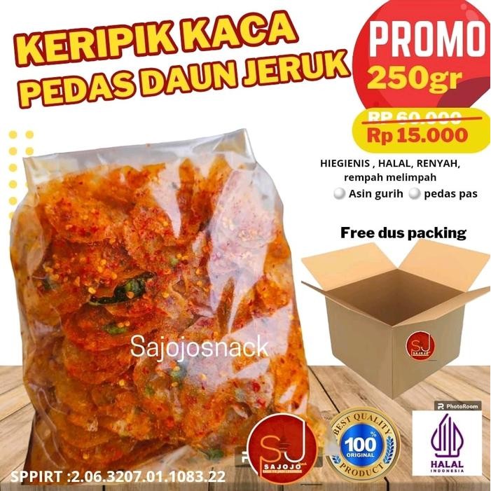 

NEW 250gr KERIPIK KACA PEDAS DAUN JERUK PEDASNYA PAS REMPAHNYA MELIMPAH BAYAR DI RUMAH AJA