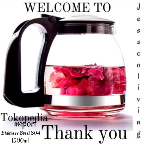 Teko Hitam Mini / Teko Kaca / Teko Teh 1100ml