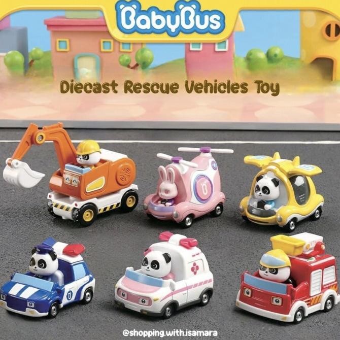 Ready Babybus Diecast Rescue Vehicles Toy / Mainan Mobilan Anak