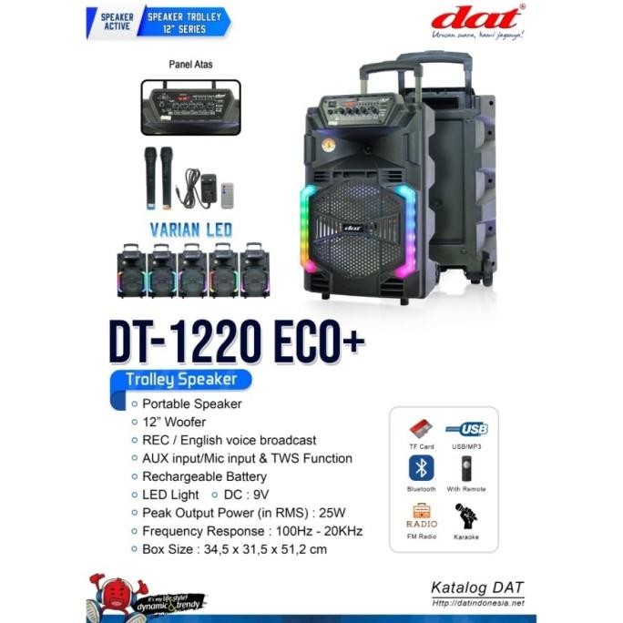 New Speaker Portable Wireless Bluetooth Dat 12 Inch + 2 Mic 1220 New Stok