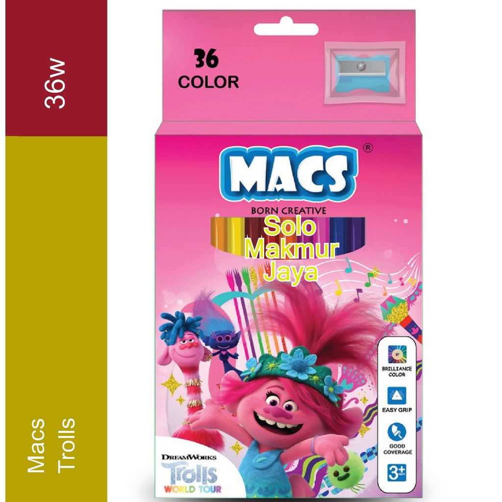 

Pensil Warna Trolls World Tour MACS 36 Color Pencil Macs Pensil Warna 36 Color Macs Trolls Macs