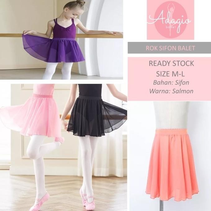 Ready Rok Balet Kain Kaca Organdi Sifon Ungu/ Wrapskirt Ballet Anak