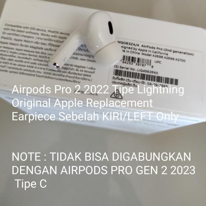 Earpiece Airpods Pro Gen 2 Kiri | Airpods Pro Gen 2 Sebelah Kiri/Left New Stok