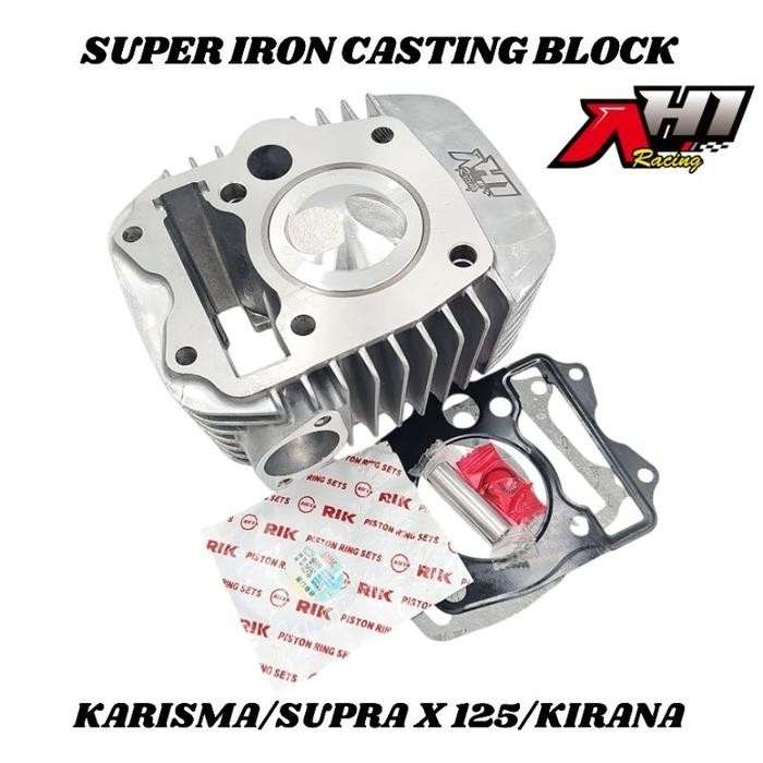 BORING BLOK SEHER BORE UP AH1 RACING KHARISMA SUPRA X 125 KIRANA KARISMA 57 MM - CYLINDER BLOCK