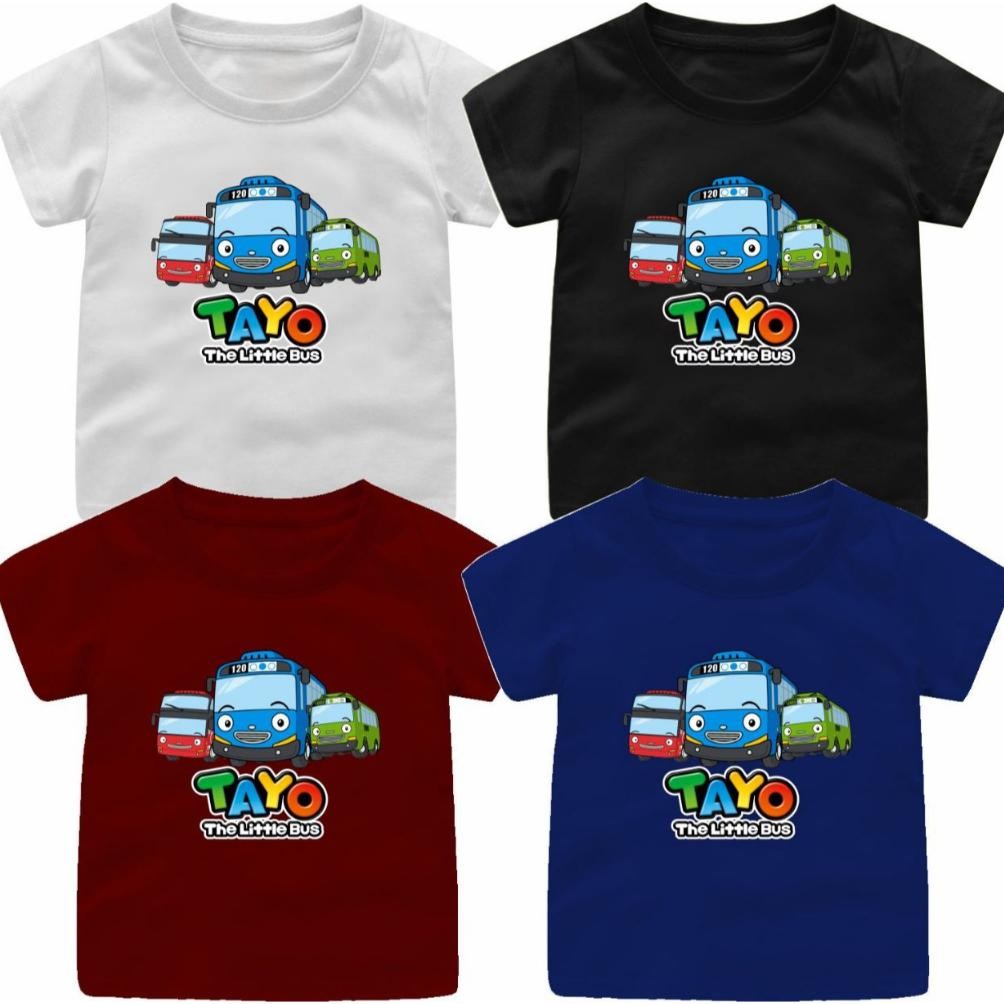 Baju Atasan Tayo Bus Kecil Animasi Anak-Anak Cewek-Cowok Usia 1-12Tahun/Dewasa Viral S-5Xl