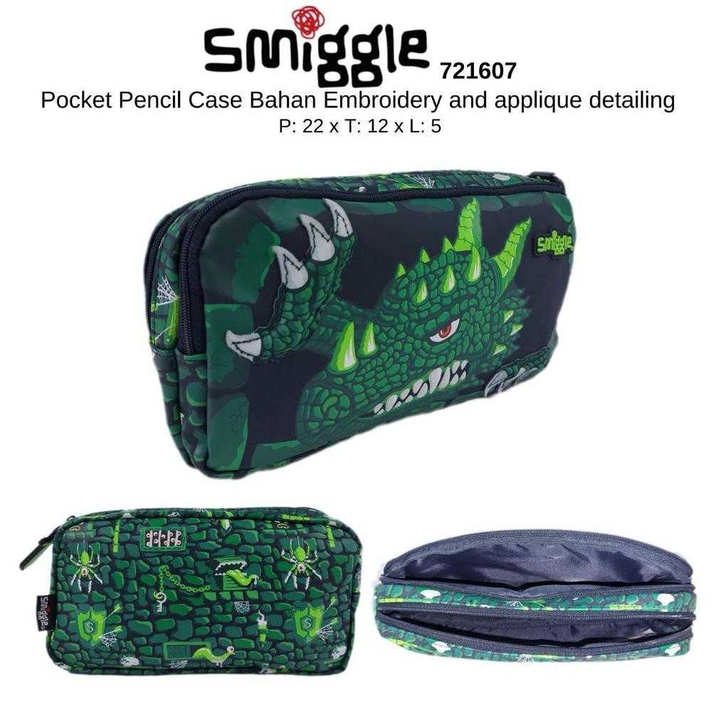 Tas Smiggle Dragon Dino  Backpack Lunchbag Wallet Set