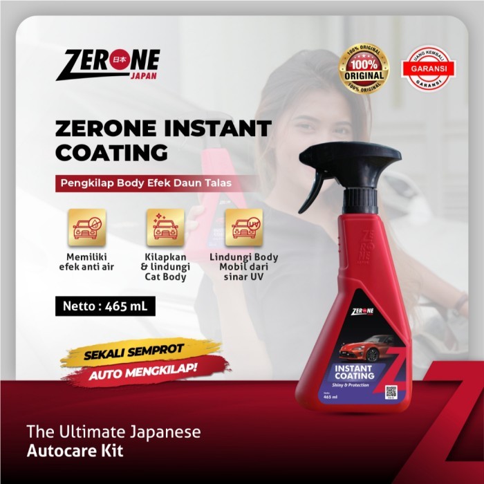 Instant Coating Poles Pengkilap Body Kaca Mobil Motor Zerone Japan