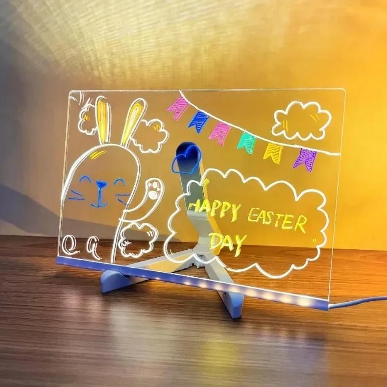 

Children DIY Hand Drawn Drawing Board Student Easy To Wipe Acrylic Luminous Handwritten Souptoys Glow Blackboard Painting Toys