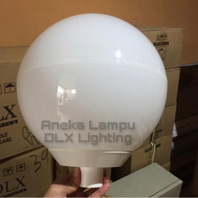 BARU LAMPU TAMAN PLASTIK MIKA BULAT PUTIH SUSU GENLITE BUKAN DLX KACA