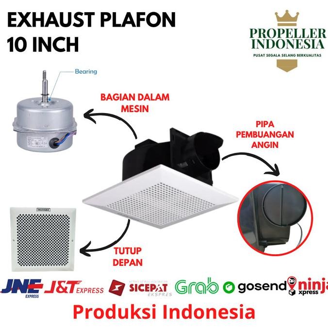 Sale Exhaust Fan Plafon 10 Inchi Kipas Plafon 10 Inch Kipas Blower Hexos Angin Hisap Kipas Kamar Man