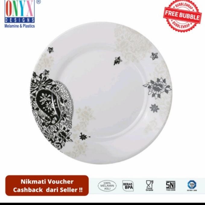 ] Piring Onyx Motif 9 Inch | Piring Melamin | Piring Makan | Piring Nasi