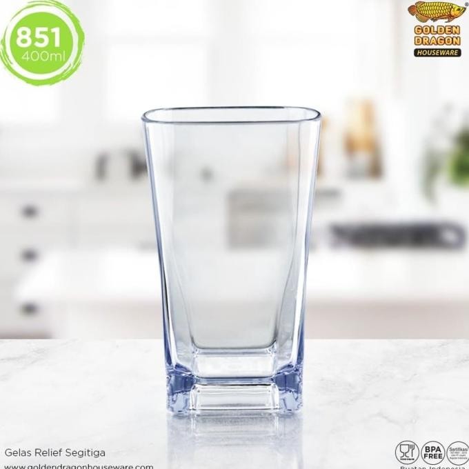 favorit] Gelas Segi Kotak Unik Cafe Restoran Hotel Minum Air Teh Kopi Panas Jus