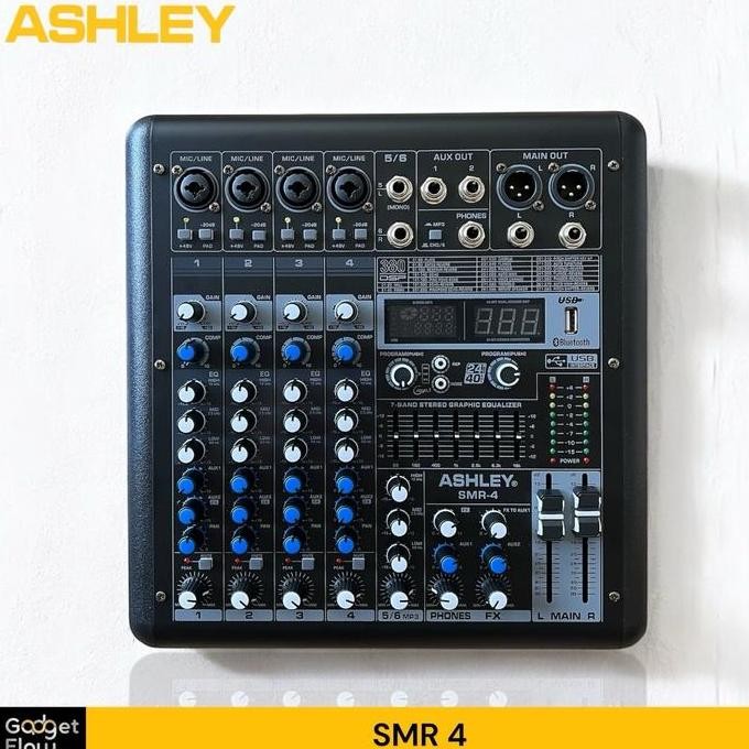 CO Mixer Audio ASHLEY SMR4 4 Channel 7 Band USB Bluetooth Sound Card ORIGINAL Soundcard